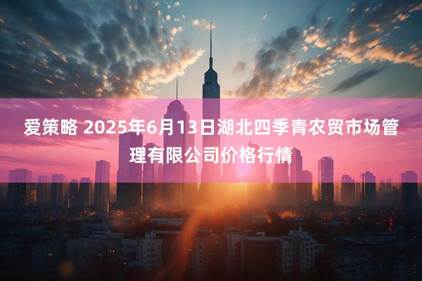爱策略 2025年6月13日湖北四季青农贸市场管理有限公司价格行情